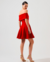 Vestido Curto Vermelho de Laço na internet