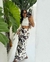 Saia Longa de Cetim Estampa Cow Print