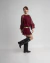 Vestido Curto Com Babados Vinho na internet