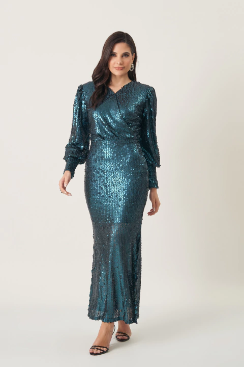 VESTIDO LONGO PAETE - 60043