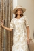 VESTIDO BARRADO COM MANGA VOLUME - 80237 - loja online