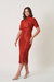 VESTIDO MIDI RECORTE OMBRO - 65546 - Joyaly