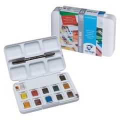 Estuche con 12 acuarelas en medias pastillas Van Gogh - comprar online
