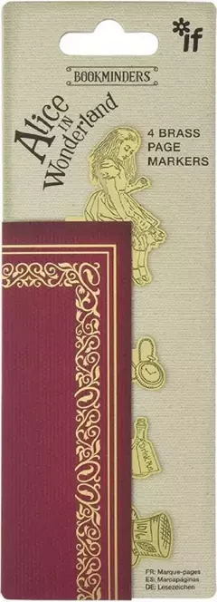 Set de 4 Marcapáginas Metálicos Alicia en el País de las Maravillas - Bookaroo - comprar online