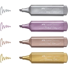 SET 4 COLORES DE DESTACADORES METÁLICOS FABER-CASTELL