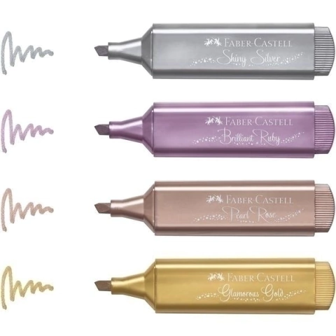 SET 4 COLORES DE DESTACADORES METÁLICOS FABER-CASTELL