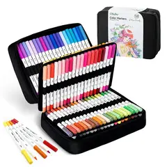 Set marcadores Pupe 120 colores Pincel y Tiralineas - Ohuhu