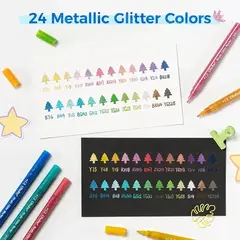 Set de marcadores glitter 24 colores - Ohuhu - Tienda Diseñarte