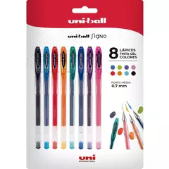 Set de 8 lápices Gel 120 Colores Regulares- Uniball Signo