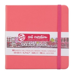 Sketchbook Coral Red, 12 x 12 cm, 140 g, 80 páginas
