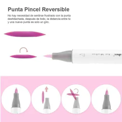 Set 48 colores pastel punta Pincel y Fina- Ohuhu - tienda online