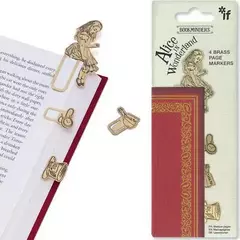 Set de 4 Marcapáginas Metálicos Alicia en el País de las Maravillas - Bookaroo