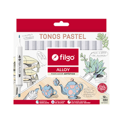 Marcador Artístico Alloy tonos pasteles Filgo