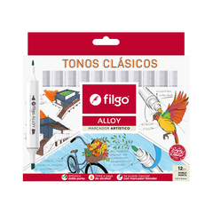 Marcador Artístico Alloy tonos clásicos Filgo