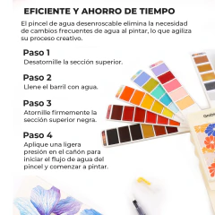 Set plegable de 56 acuarelas con pincel de agua - Grabie - tienda online