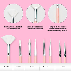 Set de 8 pinceles multiforma rosa - Himi - comprar online