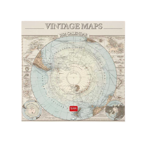 Calendario de Pared 2026 Vintage Maps 30 x 29 cm - Legami