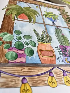 Libro para colorear Entre Plantas Y Rituales - Monimonos - comprar online