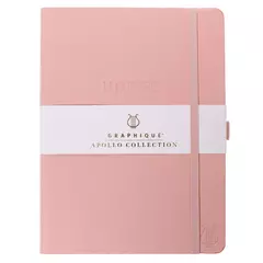 Libreta de cuero vegano rosa Apollo - Graphique en internet