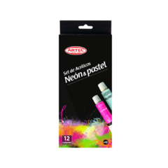 Set de acrílicos 12 colores neón y pastel 12ml Artel - comprar online
