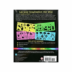 Deluxe Scratch and Sketch Kit (50 hojas surtidas con plantillas extra) - Tienda Diseñarte