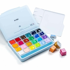 Set Gouache 24 colores 30g. Estuche Celeste - Himi