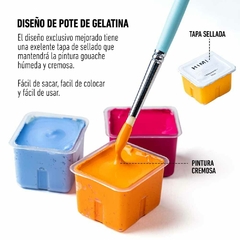 Set Gouache 24 colores 30g. Estuche Celeste - Himi