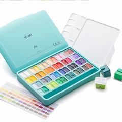 Set Gouache 48 colores 12g. Estuche Menta oscuro nueva versión - Himi