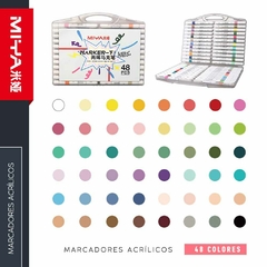 Set 48 colores de acrílico punta redonda -Miya - Tienda Diseñarte