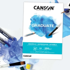 Watercolor Paper Pad Graduate Canson A4-A5 2 TAMAÑOS en internet