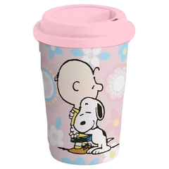 Vaso Ecológico de Bambú 475 ml – Snoopy Charlie Rosa