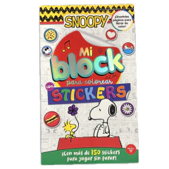 Mi block de Snoopy para colorear con stickers