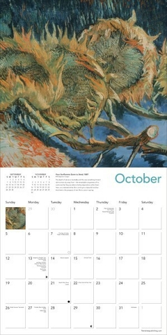 Calendario de pared de Vincent van Gogh Blooms 2025 - Flame Tree - Tienda Diseñarte