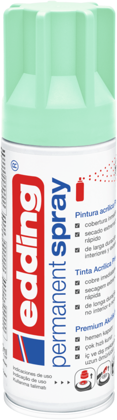 Spray Acrílico Perm. Premium neo mint Mate 200ml. Edding