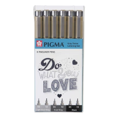 Set 6 Tiralíneas Pigma Micron Sakura Monótono