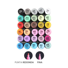 Set 30 marcadores acrílicos punta fina y redonda - Ohuhu - comprar online