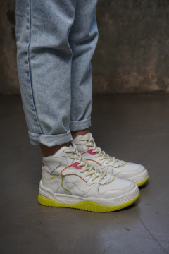 Blake Cuero Blanco y Lima - Juanita Shoes