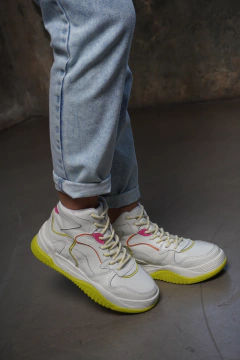 Blake Cuero Blanco y Lima - tienda online