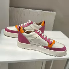 Bogna Cuero Blanco y Fucsia (cuero arrugado pie izquierdo) - comprar online