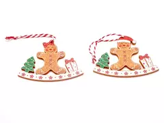 Adorno Navidad De Maderita Muñeco De Jengibre