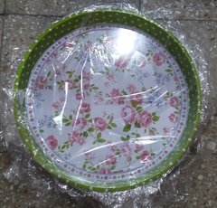 Bandeja redonda de metal con diseño de flores en internet
