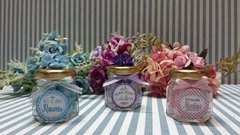Souvenir Frascos Personalizado Con Florcitas Y Pastillita - Somos tu Evento