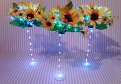 centro de mesa ramo de girasoles con luz led en internet