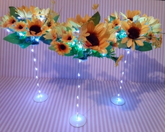 centro de mesa ramo de girasoles con luz led - comprar online