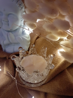 coronita de vidrio con vela de soja aromatica - comprar online