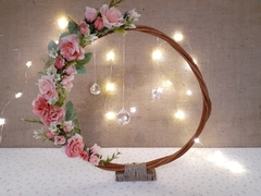 centro de mesa aro de mimbre floral - comprar online