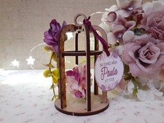 souvenir jaulita de madera con flores - comprar online