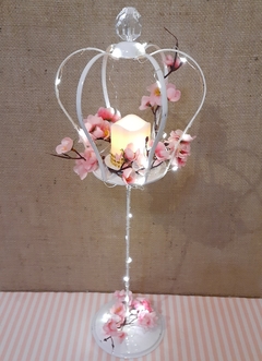 centro de mesa corona con luces led y flores - comprar online