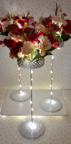 Centro de mesa rejita flores y luz led 40 cm - comprar online