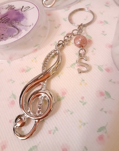 Imagen de llavero clave de sol con cajita personalizada